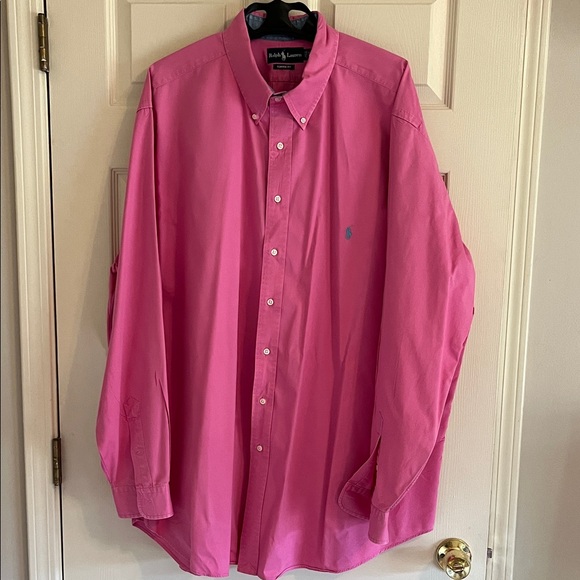 Ralph Lauren Men's Bright Pink Button Down Shirt - Picture 2 of 4